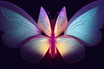 Butterfly in neon acrylic paint