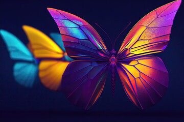 Obraz na płótnie Canvas Butterfly in neon acrylic paint
