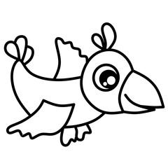 bird vector image for coloring book.
