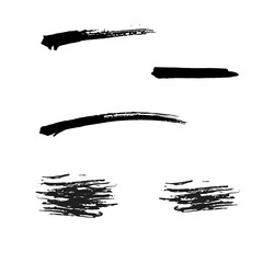 illustration set of brush strokes, grunge textures	