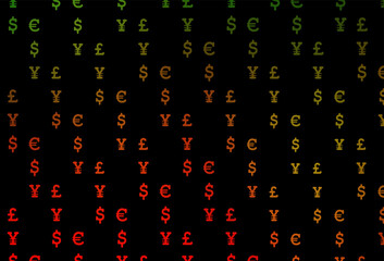 Dark green, red vector layout with banking symbols.