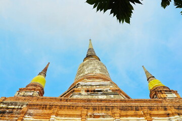 Pagoda at the Wat Yai Chai Mong Kol temple in Ayuttaya province, Thailand.