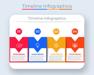 Timeline Infographics Design Marketing Icons. Usable for Workflow Layout, Diagram, Annual Report, Web Design. Business Data Visualization with steps or Processes