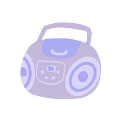 Hand-drawn cute isolated clipart illustration of y2k old boombox