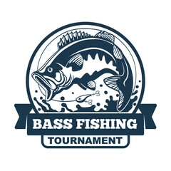 Bass Fishing Logo Silhouette Vector Design