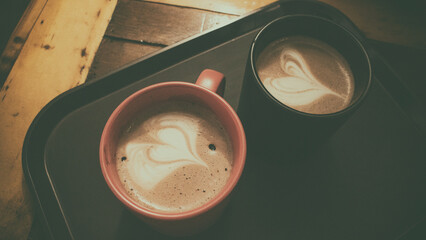 Latte art, coffee cup