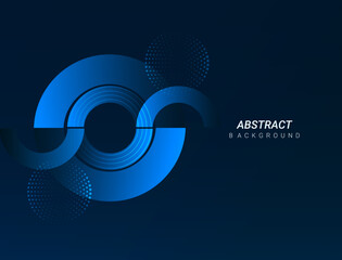 Abstract blue circular design vector background