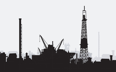 silhouette of the industry