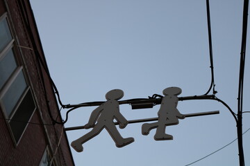 two people on the roof