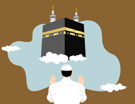 kaaba black gold praying man islamic design clip art preview