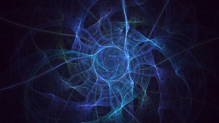 3D rendering abstract multicolor fractal light background