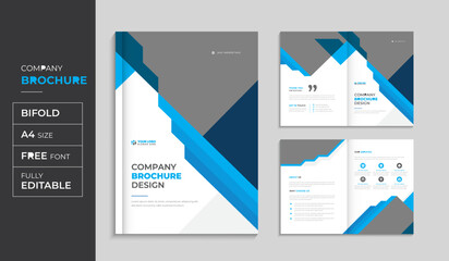 Geometric corporate business profile template creative company business fold brochure book cover page annual report abstract colorful magazine layout a4 multipurpose advertising marketing agency
