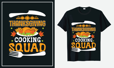 Obraz premium Thanksgiving Cooking Squad t-shirt design print Vector