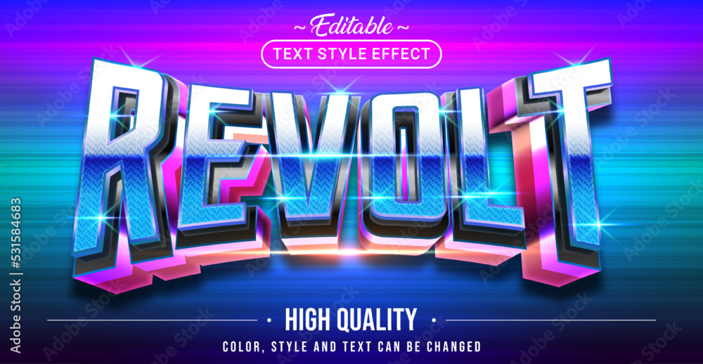 Poster Editable text style effect - Revolt text style theme.