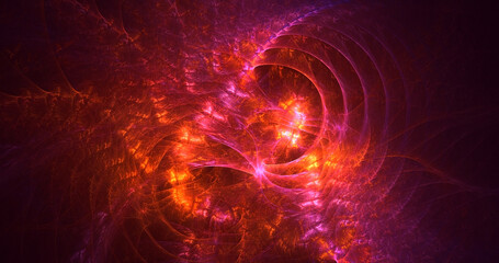 3D rendering abstract multicolor fractal light background