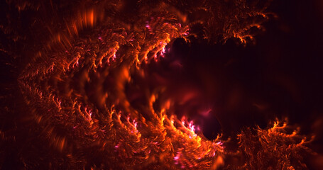 3D rendering abstract multicolor fractal light background