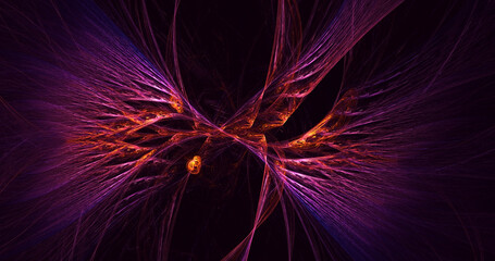 3D rendering abstract colorful fractal light background