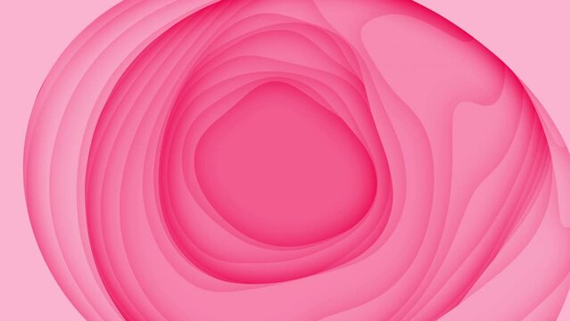 3d abstract background with cut out paper shapes white carving art paper craft landscape with gradient fade colors pink. Motion graphic background animation.