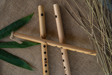 Details of the bamboo flute craft that uses used bamboo furniture, the production process is done by handmade by bamboo craftsmen © Yasuspade
