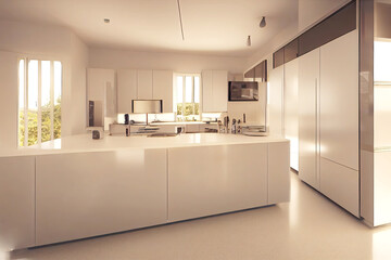 Fototapeta na wymiar Perfect White kitchen