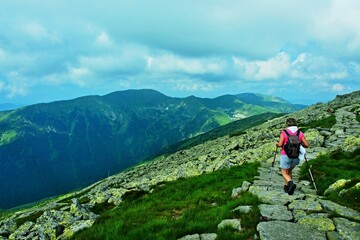Slovakia-view of tourist and Journey of the Heroes of SNP in the Low Tatras