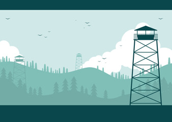 Watchtowers in the forest