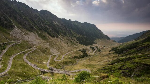 Amazing time lapse video with the north part of the famous Transfagarasan serpentine mountain road between Transylvania and Muntenia, Romania