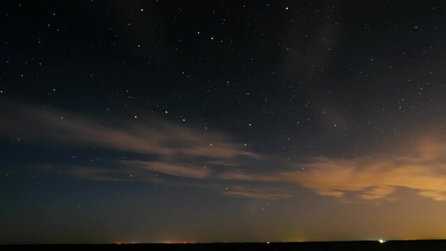 time lapse of night sky and stars
