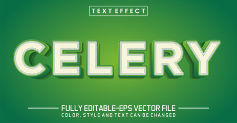 Celery text 3d editable style effect