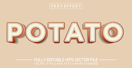 Potato text 3d editable style effect