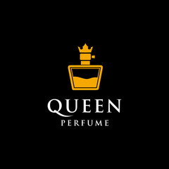 Queen perfume logo design.with crown symbol 