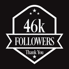 Thank you 46K followers, 46000 followers celebration, Vector Illustration