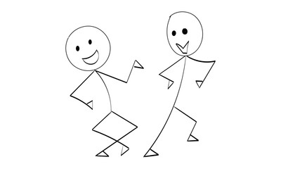 Vector Stickman Character illustration. Sketch stick figure isolated design for print