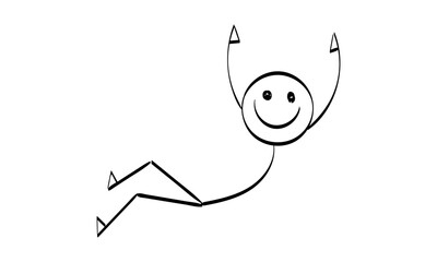 Vector Stickman Character illustration. Sketch stick figure isolated design for print