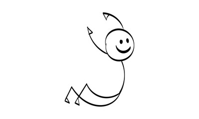 Vector Stickman Character illustration. Sketch stick figure isolated design for print