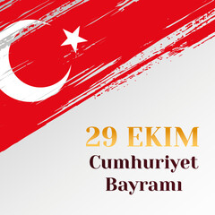 29 ekim cumhuriyet bayrami, turkish republic day illustration