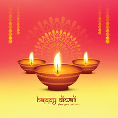 Indian festival happy diwali celebration card background