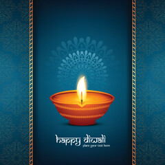 Elegant greeting card happy diwali celebration background