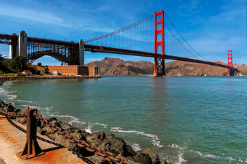 View of Golden Gate Bridge in San Francisco, USA.