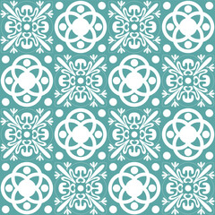 Trendy seamless pattern for ceramic tiles in spanish portuguese retro style, illustration eps square