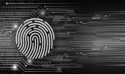 Finger print network cyber security background.