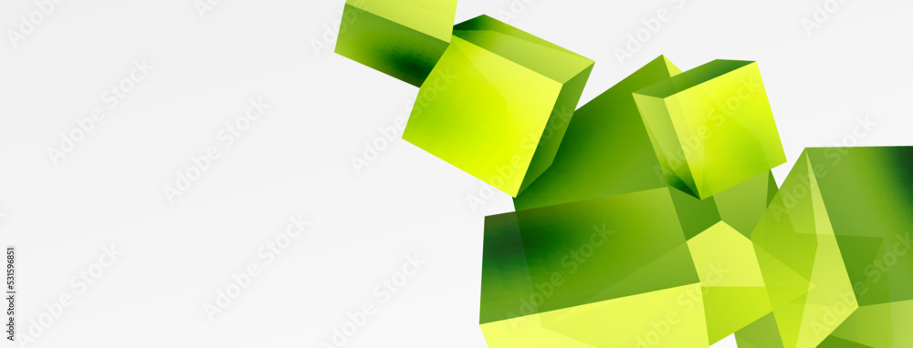 Aufkleber 3d cubes vector abstract background. composition of 3d square shaped basic geometric elements. trend