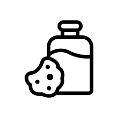 cookie milk line icon illustration vector graphic