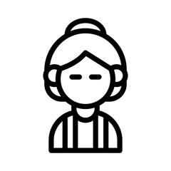 old woman line icon illustration vector graphic