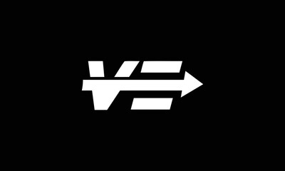 Letter VE logo design monoline. Monoline VE logo design. Monogram logo