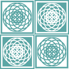 Azulejo Spanish design ceramic tile, imitation of traditional Spanish Azulejo style, textile decoration