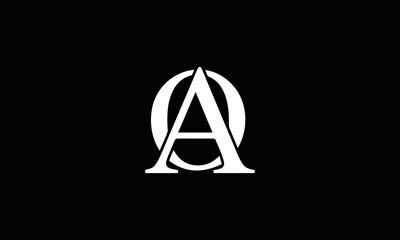 Alphabet letters Initials Monogram logo AO, OA, A and O