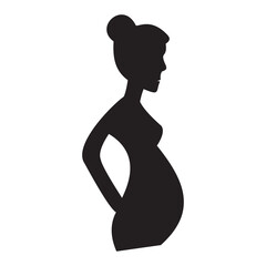 Pregnant girl vector illustration isolated on white background