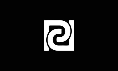 Letter PD logo design monoline. Monoline PD logo design. Monogram logo