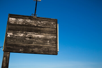 old wooden sign board background. plank wood isolated for design art work or add text message....
